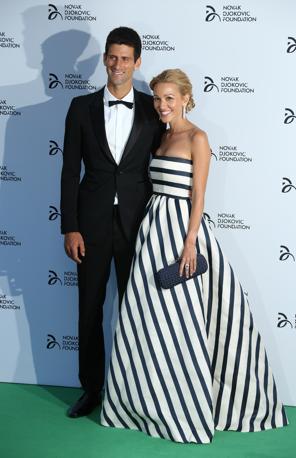 Novak Djokovic con la fidanzata Jelena Ristic. Ap